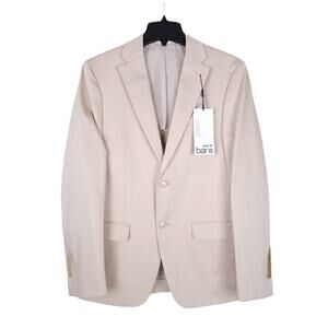 Bar III Men's Slim-Fit Stretch Cotton Suit Jacket Tan Solid 42L NWT